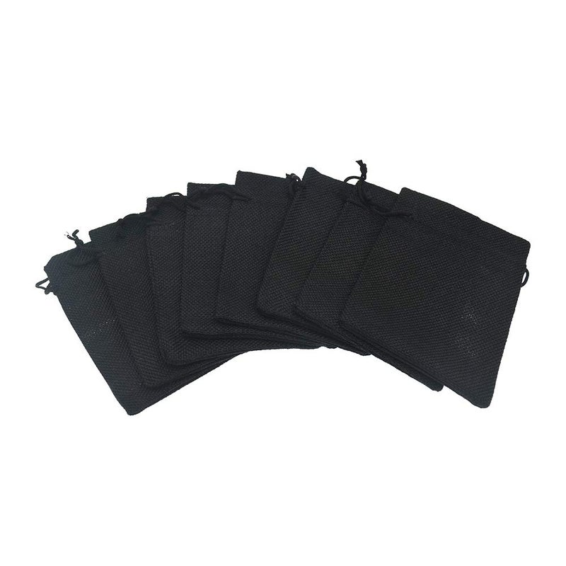 Bezall 50Pcs Black Burlap Bags 5x7, Drawstring Linen Jewelry Gift Bags Jute Sacks Halloween Candy Pouch Wedding Party Favor Bags - Image 2